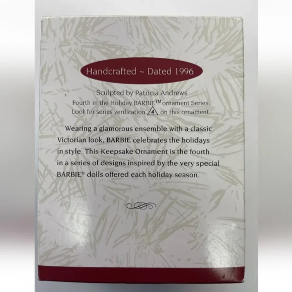 Hallmark Holiday Barbie 1996 Keepsake Christmas Ornament 4th in Series - Picture 2 of 5